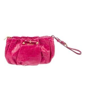 Prada Leather pink bag clutch wristlet